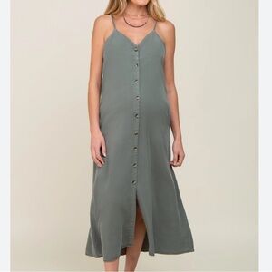 Chan Luu‎ Button Down Gray Midi Tank Dress